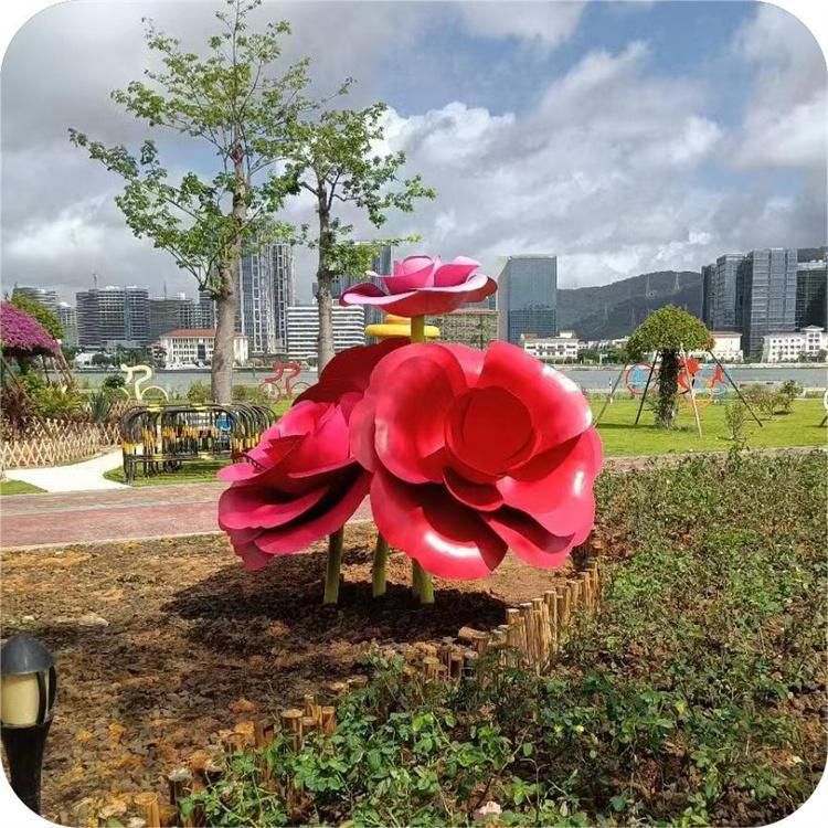 大门口玫瑰雕塑 发光公园花朵雕塑 仿真雕塑 大门口玫瑰雕塑 发光公园花朵雕塑 仿真雕塑